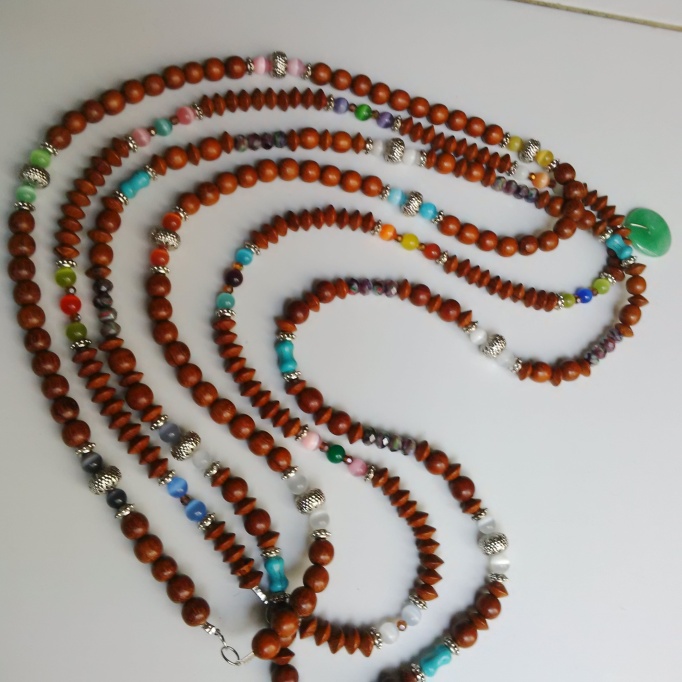 variety necklace with gemstone combination